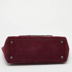 Coach Burgundy Suede and Python Effect Leather Tote
