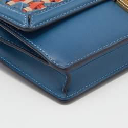 Pre Owned حقيبة كلتش هوتون جلد مغزول متعدد الألوان 