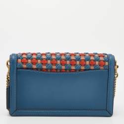 Pre Owned حقيبة كلتش هوتون جلد مغزول متعدد الألوان 