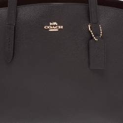 Pre Owned Coach Black Leather Charlie Carryall 40 Satchel