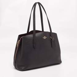 Pre Owned Coach Black Leather Charlie Carryall 40 Satchel