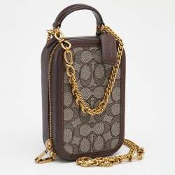 Pre Owned حقيبة كاميرا كوتش ألي جلد وكانفاس بيج بشعار ماركة