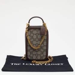 Pre Owned حقيبة كاميرا كوتش ألي جلد وكانفاس بيج بشعار ماركة