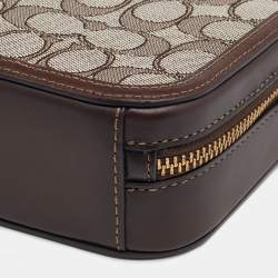 Pre Owned حقيبة كاميرا كوتش ألي جلد وكانفاس بيج بشعار ماركة