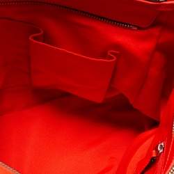 Coach Beige/Red Signature Canvas And Leather Christie Carryall Satchel