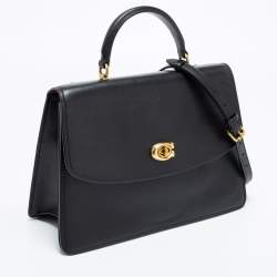 مملوكة مسبقًا Coach Black Leather Parker Top Handle Bag