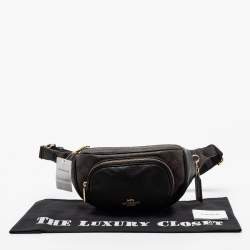 Coach Black/Brown Signature Coated Canvas and Leather Belt Bag