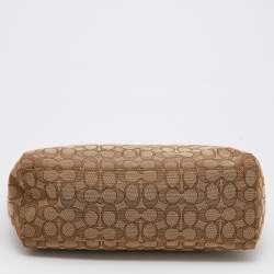 Pre Owned Coach Beige Signature Canvas Convertible Celeste Hobo