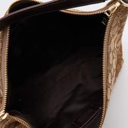 Pre Owned Coach Beige Signature Canvas Convertible Celeste Hobo