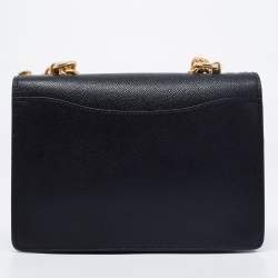 Pre Owned Coach Black/Brown Signature Coated Canvas And Leather Klare Crossbody Bag