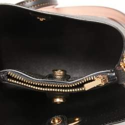 Pre Owned Coach Brown Signature Coated Canvas and Leather Mini Vintage Rose Print Town Bucket Bag