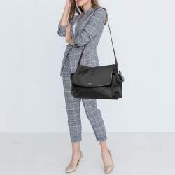 Coach Black Canvas And Leather Messenger Bag