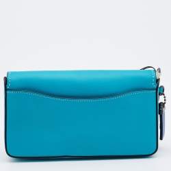 Pre Owned Coach Turquoise Leather Legacy Penny Crossbody Bag
