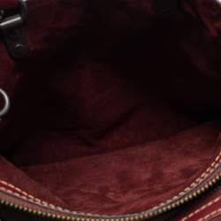 Pre Owned Coach Brown Leather Embellished Tote
