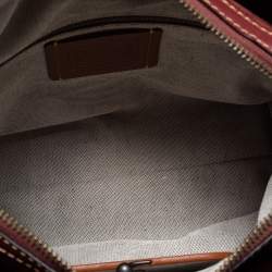 Pre Owned Coach Brown Leather Embellished Tote