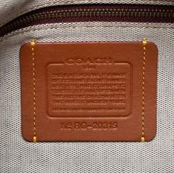 Pre Owned Coach Brown Leather Embellished Tote