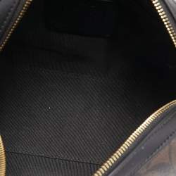 Pre Owned Coach Black Signature Coated Canvas and Leather Rowan Satchel