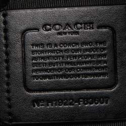 Pre Owned Coach Black Signature Coated Canvas and Leather Rowan Satchel