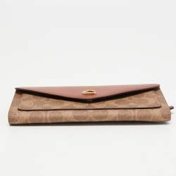 Coach Beige/Tan Signature Coated Canvas and Leather Continental Wallet