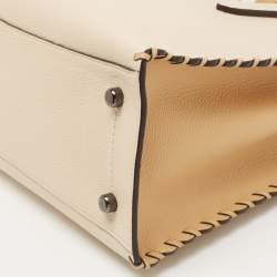 Coach Beige/Tan Leather Whipstitch Charlie Carryall Tote