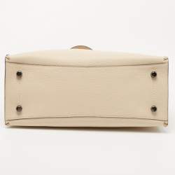 Coach Beige/Tan Leather Whipstitch Charlie Carryall Tote