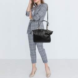 Pre Owned Coach Black Leather Kelsey Satchel