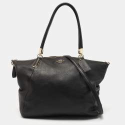 Pre Owned Coach Black Leather Kelsey Satchel