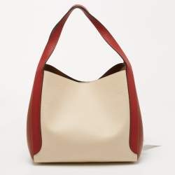 Pre Owned Coach Tri Color Leather Hadley Hobo