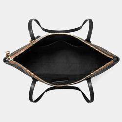 Coach Brown/Black Signature Coated Canvas and Leather Zip Top Tote Bag