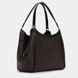 Coach Brown Signature Coated Canvas and Leather Kristy Shoulder Bag