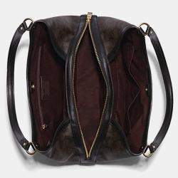 Coach Brown Signature Coated Canvas and Leather Kristy Shoulder Bag