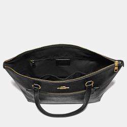 Coach Black Leather Gallery Tote Bag