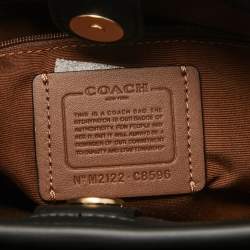 Coach Black/Brown Signature Coated Canvas and Leather Lane Top Handle Bag