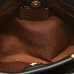 Coach Black/Brown Signature Coated Canvas and Leather Lane Top Handle Bag
