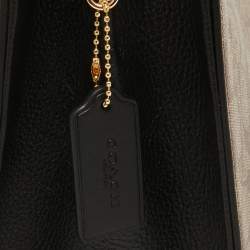 Coach Black/Brown Signature Coated Canvas and Leather Lane Top Handle Bag