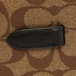 Coach Black/Brown Signature Coated Canvas and Leather Lane Top Handle Bag