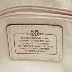 Pre Owned Coach Off White Leather Bandana Rivets Edie 31 Shoulder Bag  