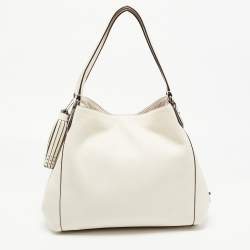 Pre Owned Coach Off White Leather Bandana Rivets Edie 31 Shoulder Bag  