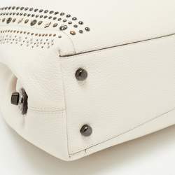 Pre Owned Coach Off White Leather Bandana Rivets Edie 31 Shoulder Bag  