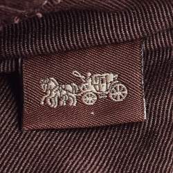 Pre Owned Coach Red Signature Debossed Patent Leather Zip Wristlet Pouch