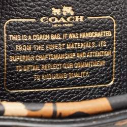 Pre Owned Coach Brown/Black Leopard Print Leather Prince Street Satchel