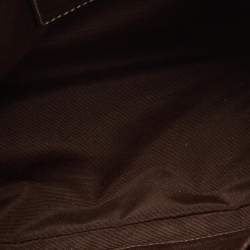 Pre Owned Coach Dark Brown/Beige Signature Canvas and Leather Hampton Tote