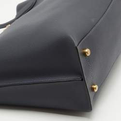 Pre Owned Coach Navy Blue Leather Willow Tote