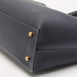 Pre Owned Coach Navy Blue Leather Willow Tote