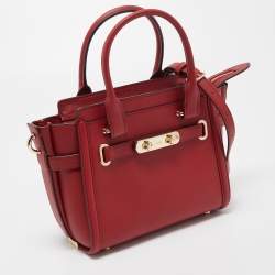 Pre Owned Coach Red Leather Swagger 20 Tote