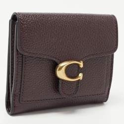 Pre Owned Coach Burgundy Leather Tabby Compact Wallet 