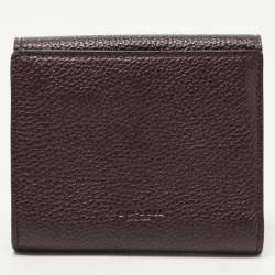 Pre Owned Coach Burgundy Leather Tabby Compact Wallet 