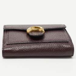 Pre Owned Coach Burgundy Leather Tabby Compact Wallet 