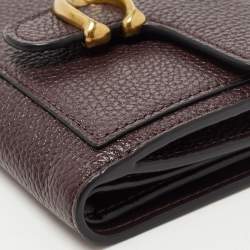 Pre Owned Coach Burgundy Leather Tabby Compact Wallet 
