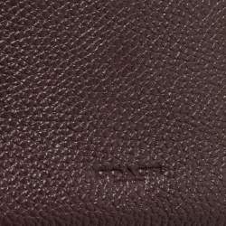 Pre Owned Coach Burgundy Leather Tabby Compact Wallet 